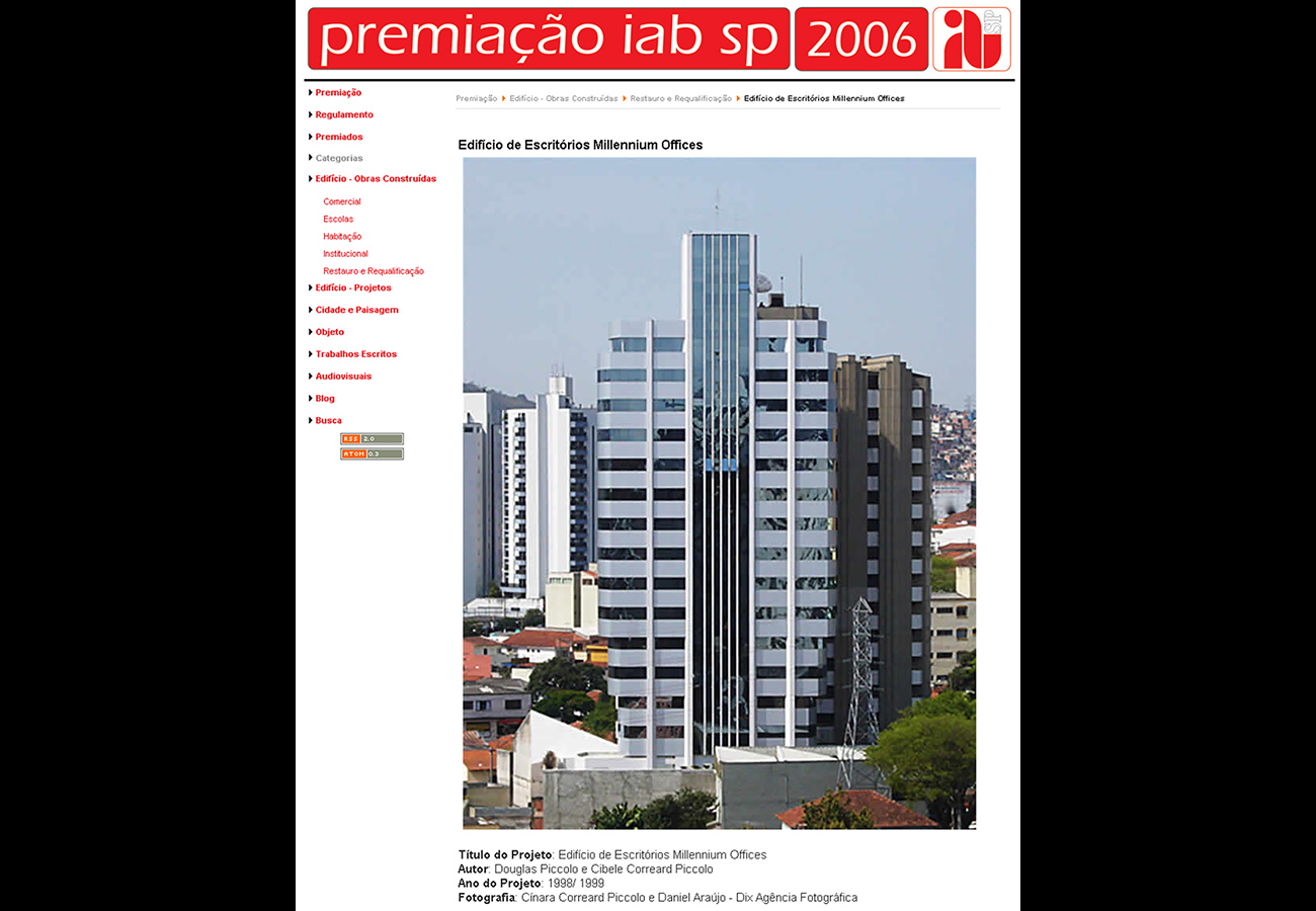 Edifício de Escritórios Millenium Offices – Participação 17ª Premiação IABsp – 2006