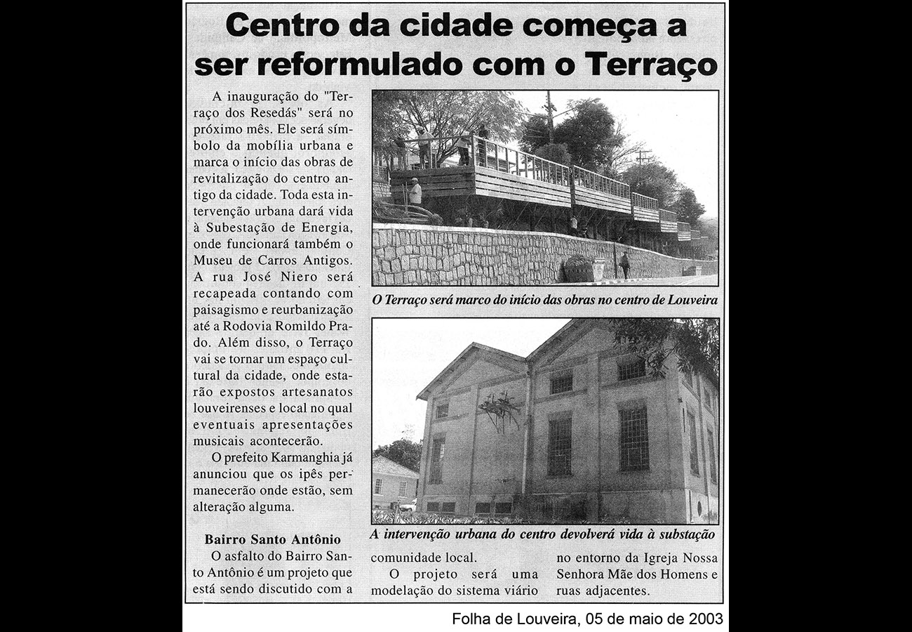 Jornal Folha de Louveira – Centro da cidade começa a ser reformulado com o Terraço